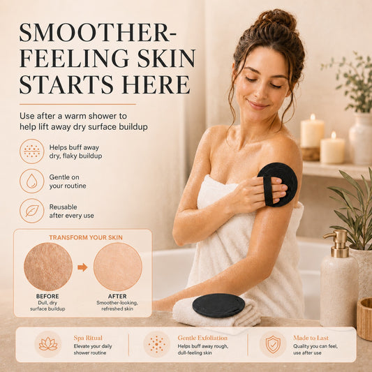 Natural Rubber Shower Scrubber Pads | Gentle Body Exfoliator for Softer Smoother Skin