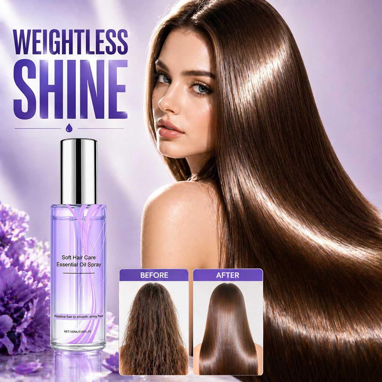 💞NantSpider™ Lightweight Hair Oil Spray – Smooth, Shiny Hair Without Greasy Buildup