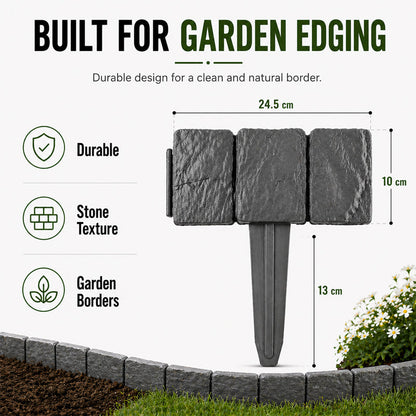 🌿✨ Stone-Look Edging Fence - Garden Edges That Stay Clean🏡♻️