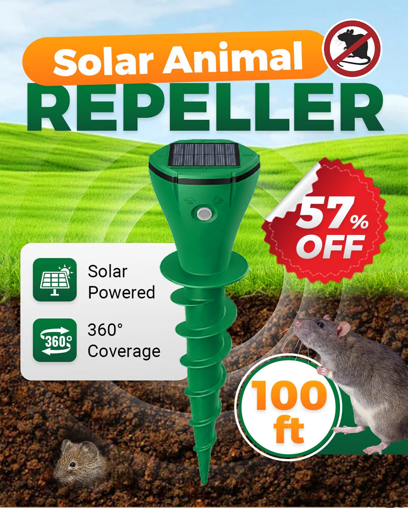 🌸Hot Sale 50% OFF☘️Solar Powered Waterproof Screw Mole Repellent (OFFER)