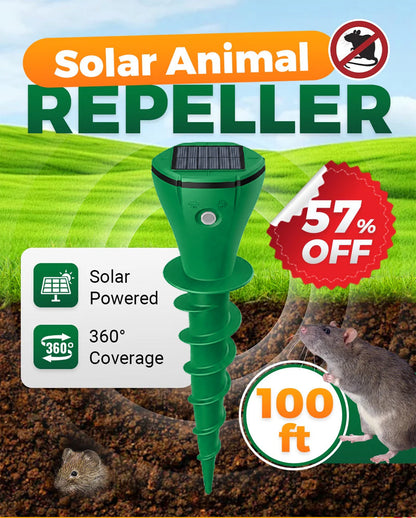 🌸Hot Sale 50% OFF☘️Solar Powered Waterproof Screw Mole Repellent (OFFER)