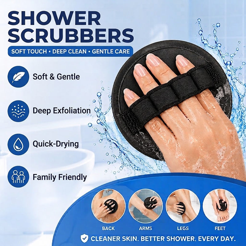 Soft Silicone Shower Scrubber – Gentle Exfoliating Body Brush