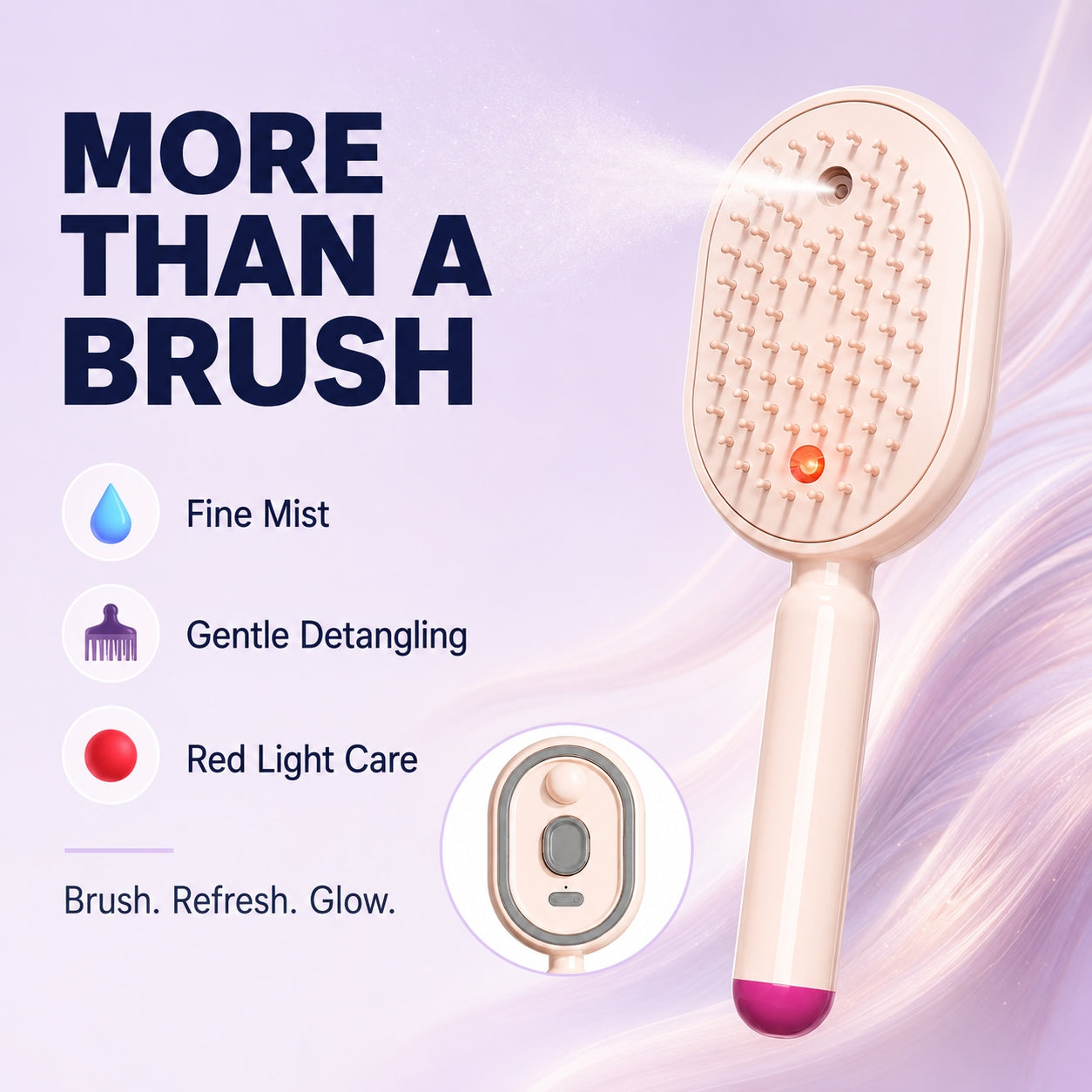 ✨ 50% OFF! NantSpider™ Mist Hair Smoothing Brush With Red Light Care