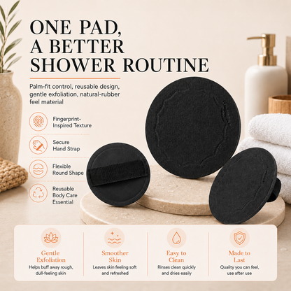 Natural Rubber Shower Scrubber Pads | Gentle Body Exfoliator for Softer Smoother Skin