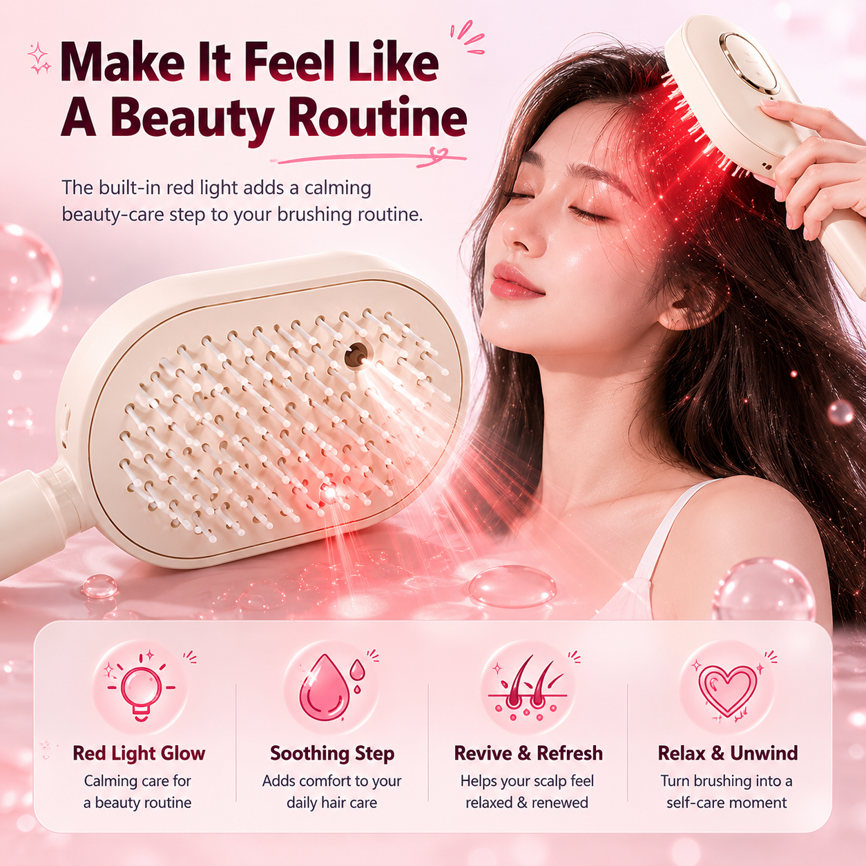 ✨ 50% OFF! NantSpider™ Mist Hair Smoothing Brush With Red Light Care