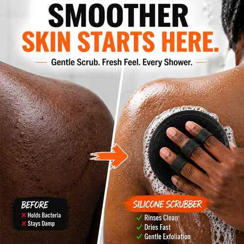 Soft Silicone Shower Scrubber – Gentle Exfoliating Body Brush