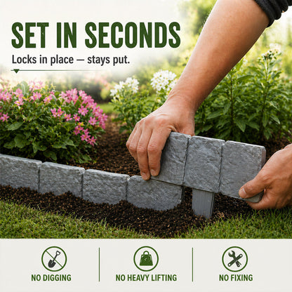 🌿✨ Stone-Look Edging Fence - Garden Edges That Stay Clean🏡♻️