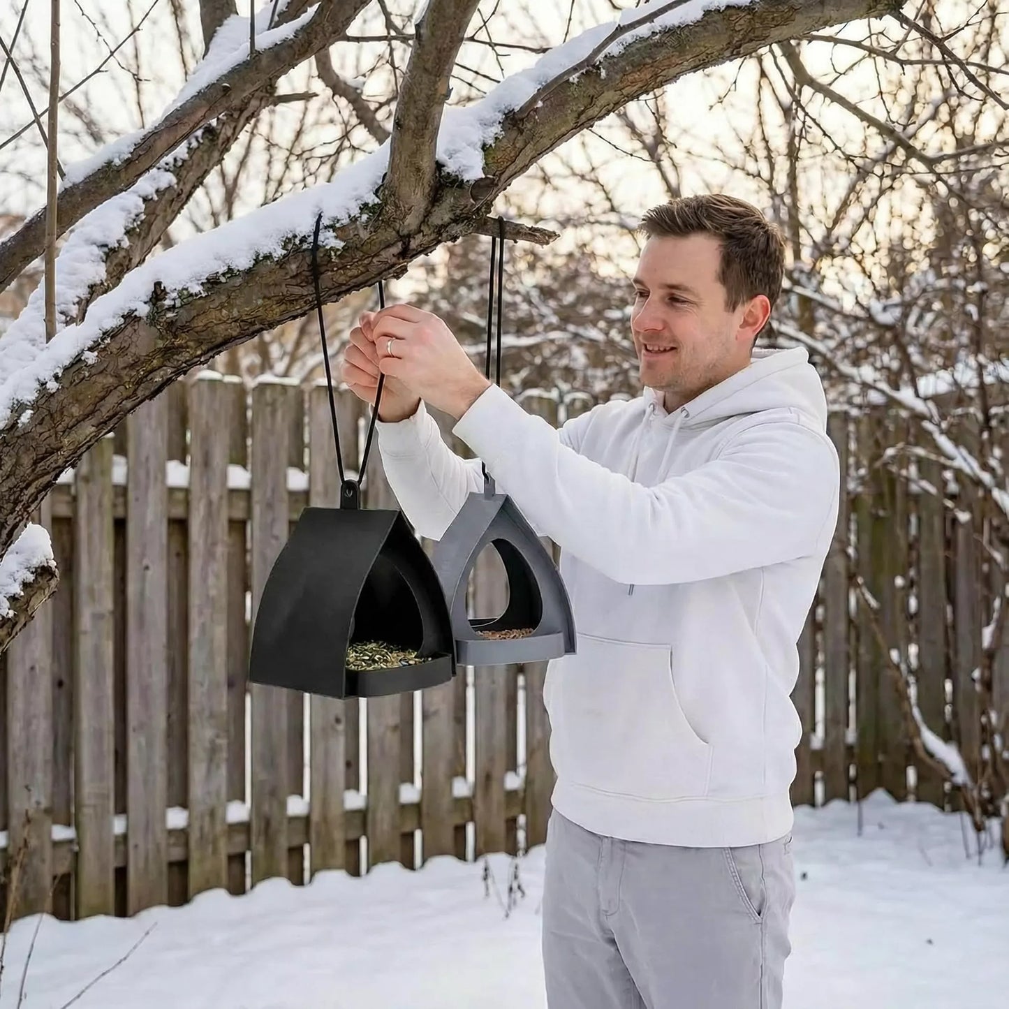 🪵NantSpider™ Hanging Bird Feeder for Garden with Roof🐦