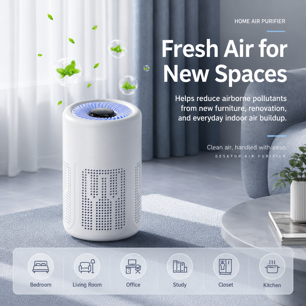 🌬️ 50% OFF! NantSpider™ Compact Air Purifier For Dust, Pet Hair & Odors