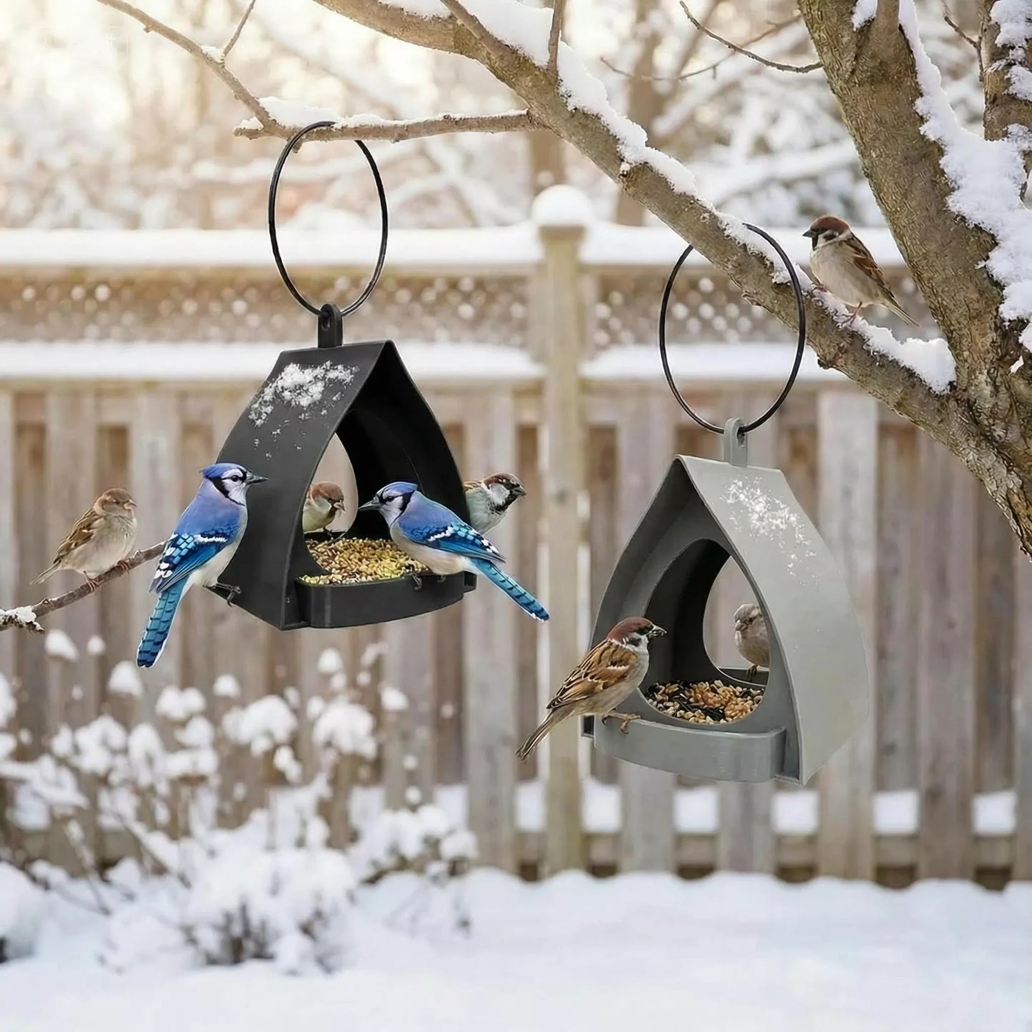 🪵NantSpider™ Hanging Bird Feeder for Garden with Roof🐦