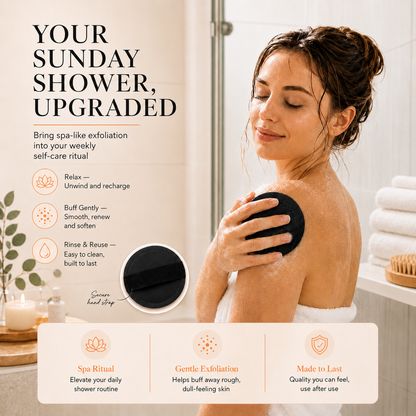 Natural Rubber Shower Scrubber Pads | Gentle Body Exfoliator for Softer Smoother Skin