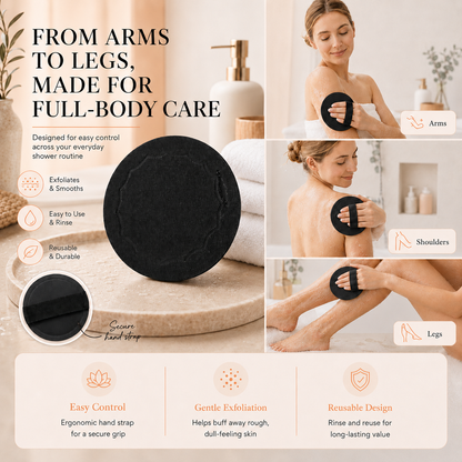 Natural Rubber Shower Scrubber Pads | Gentle Body Exfoliator for Softer Smoother Skin
