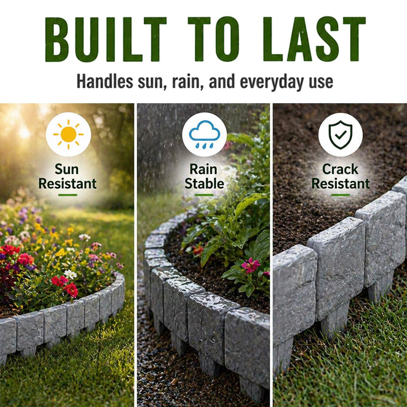 🌿✨ Stone-Look Edging Fence - Garden Edges That Stay Clean🏡♻️