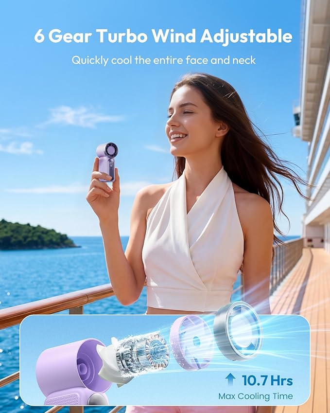 NantSpider™ Pocket-Sized Mini Jet Fan – 100-Speed Turbo Cooling