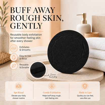 Natural Rubber Shower Scrubber Pads | Gentle Body Exfoliator for Softer Smoother Skin
