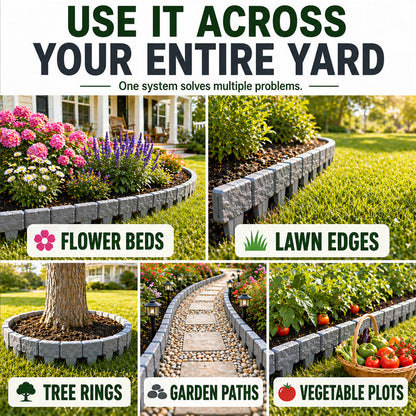 🌿✨ Stone-Look Edging Fence - Garden Edges That Stay Clean🏡♻️