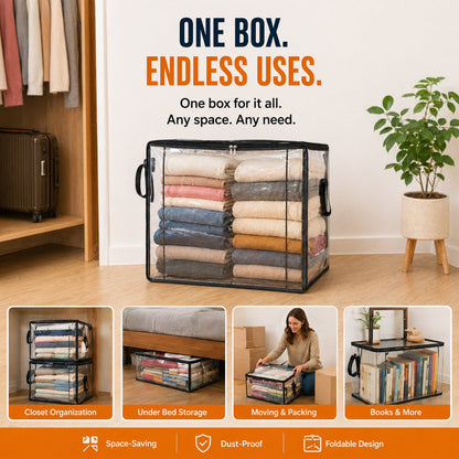 🔥LIMITED TIME 50% OFF📦Large Heavy-Duty Thick Plastic Clear Storage Bag for Clothes, Moving & Storage (Offer)