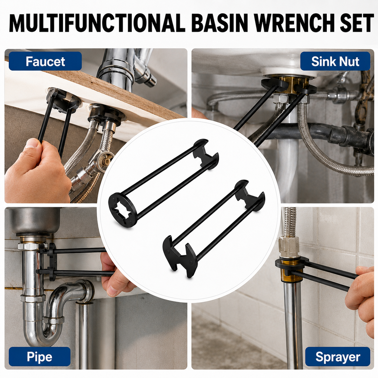 NantSpider™ Multifunctional Basin Wrench for Tight Spaces