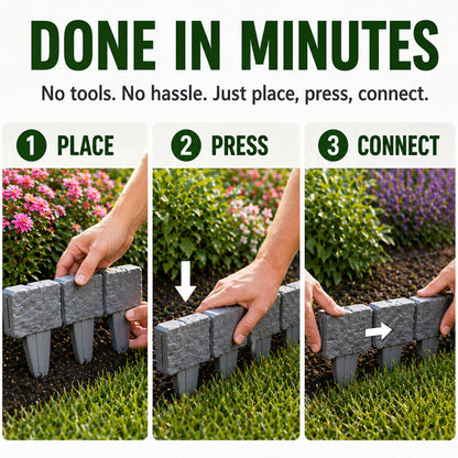 🌿✨ Stone-Look Edging Fence - Garden Edges That Stay Clean🏡♻️