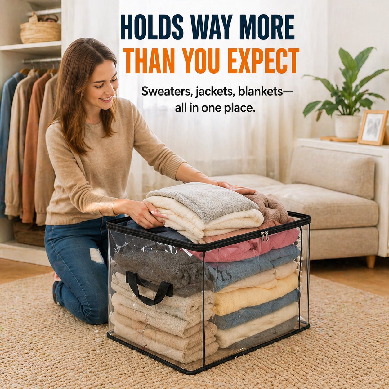 🔥LIMITED TIME 50% OFF📦Large Heavy-Duty Thick Plastic Clear Storage Bag for Clothes, Moving & Storage (Offer)