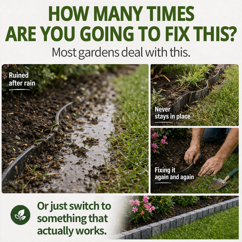 🌿✨ Stone-Look Edging Fence - Garden Edges That Stay Clean🏡♻️