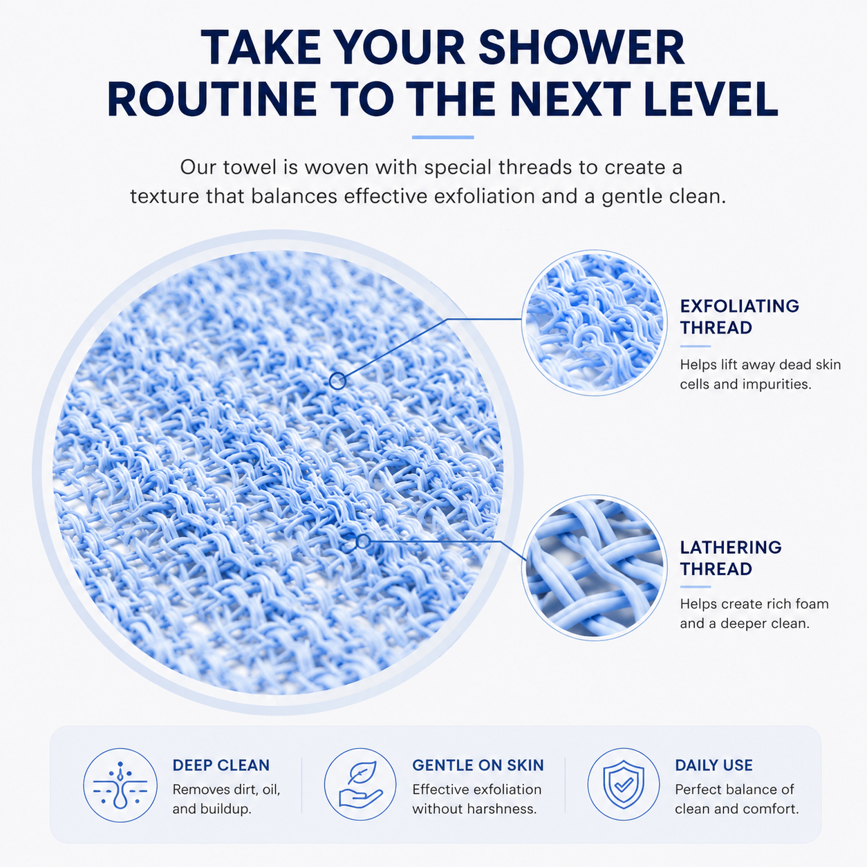 Exfoliating Shower Towel For Smoother Skin
