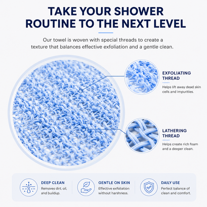 Exfoliating Shower Towel For Smoother Skin