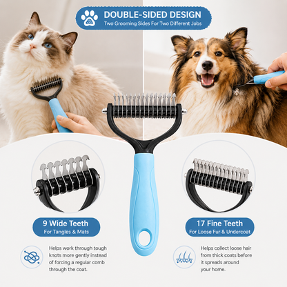2-In-1 Double-Sided Pet Dematting Brush