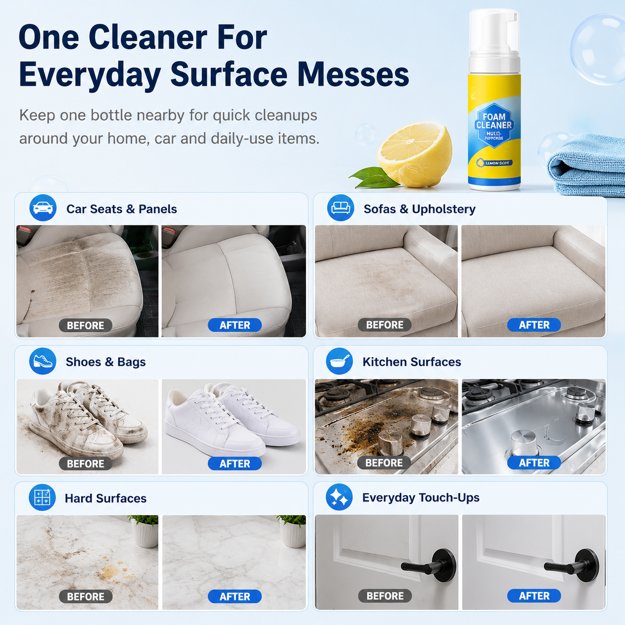 🧴4-In-1 Multi-Purpose Foam Cleaner Spray