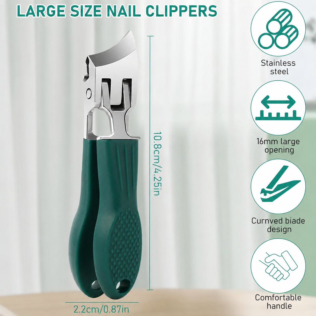 NantSpider™ Eagle Beak Beveled Nail Clippers with Anti-Splash Design