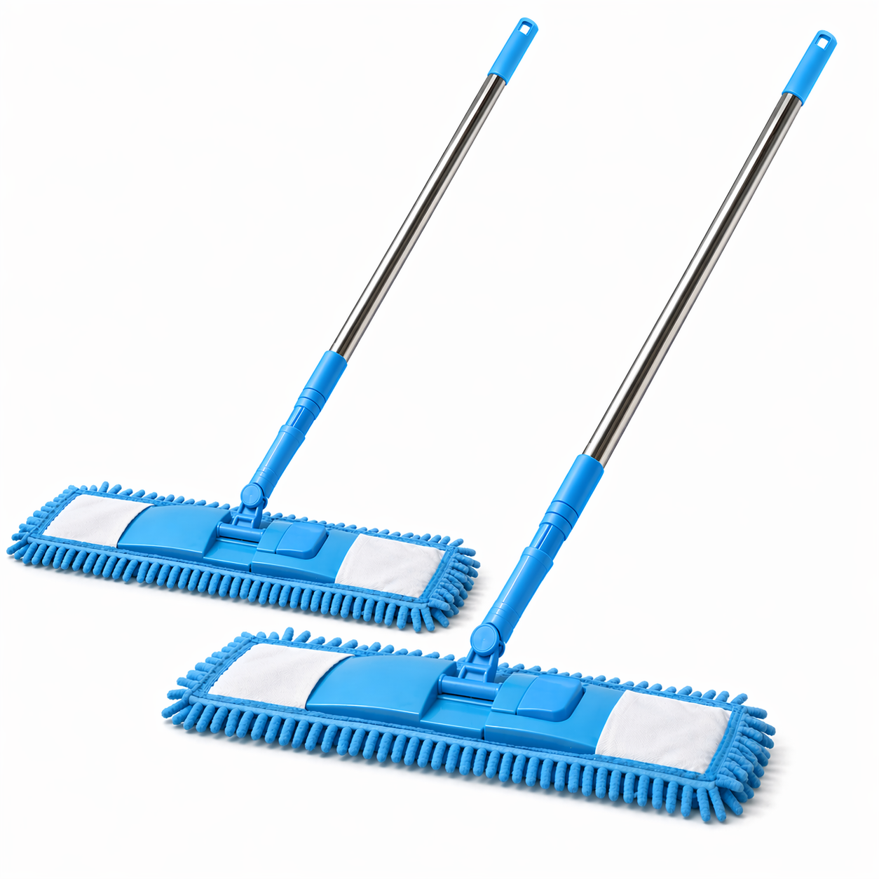 NantSpider™ Detachable Coral Fleece Flat Mop with Stainless Steel Handle