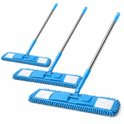 NantSpider™ Detachable Coral Fleece Flat Mop with Stainless Steel Handle