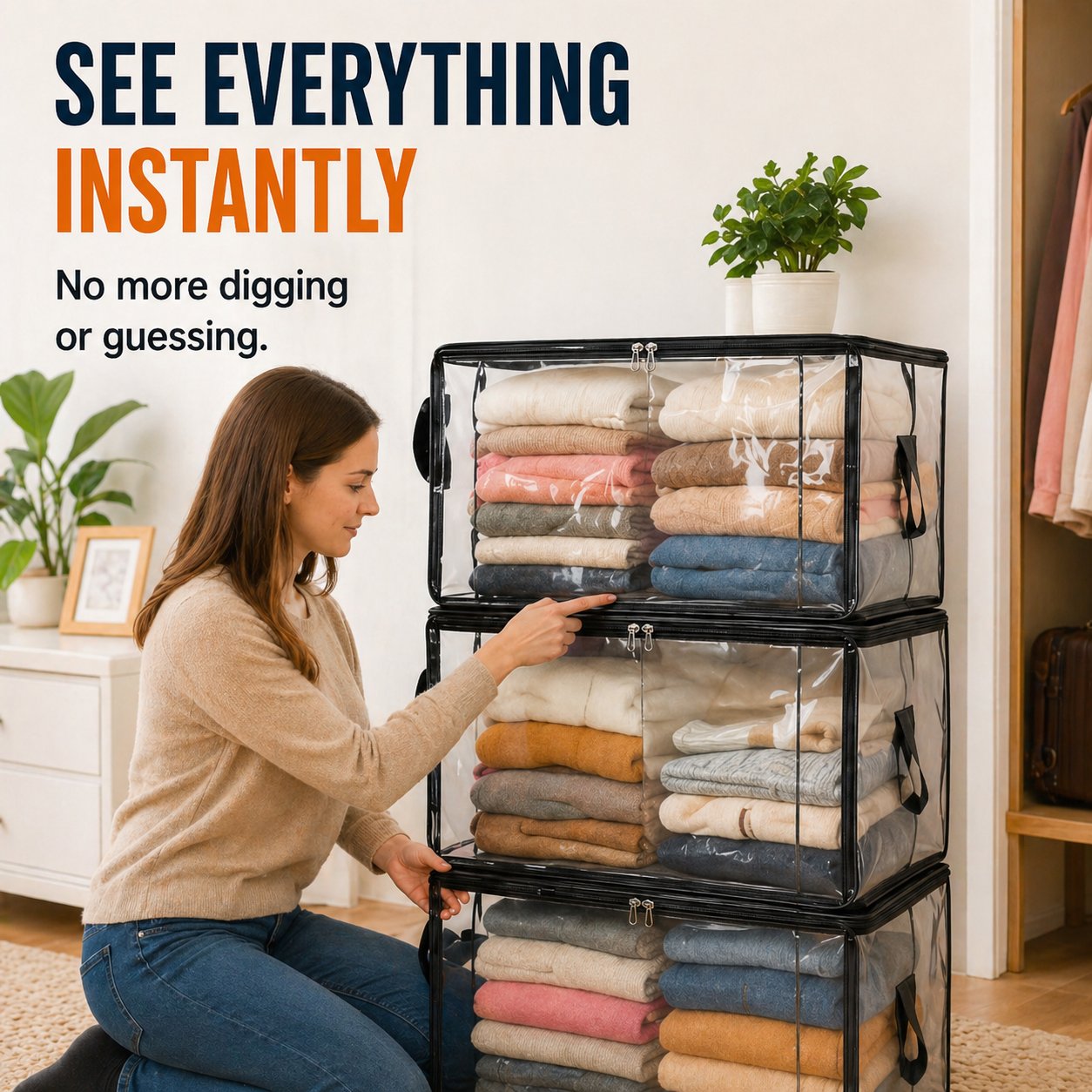 🔥LIMITED TIME 50% OFF📦Large Heavy-Duty Thick Plastic Clear Storage Bag for Clothes, Moving & Storage (Offer)