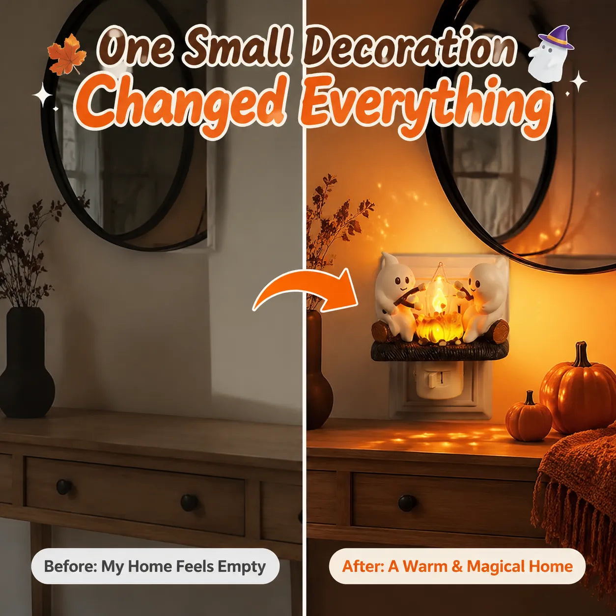 🎃 Ghost Campfire Halloween Night Light – Create A Cozy Magical Autumn Glow For Your Home-Last Day Sale-50% OFF🔥