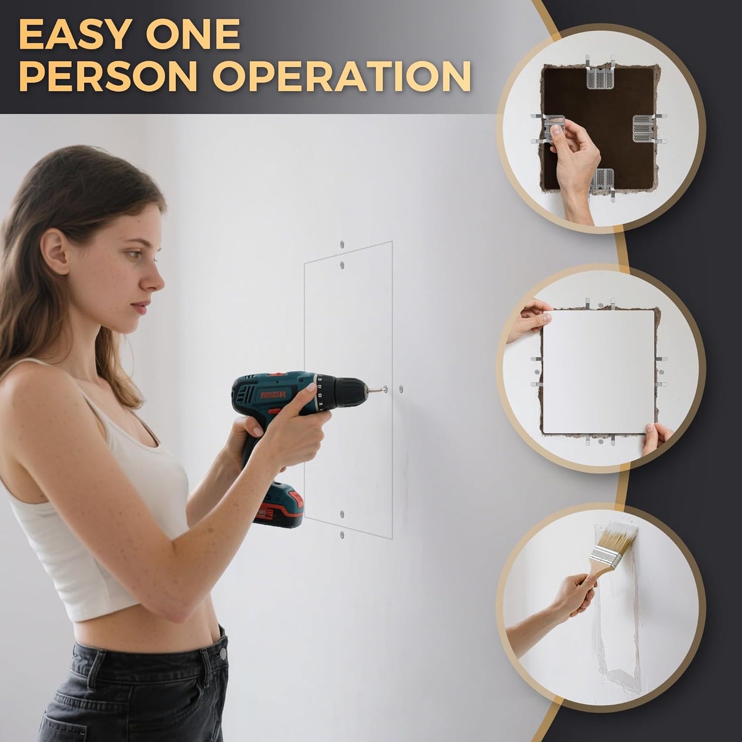 NantSpider™ DIY Drywall Repair Clips Kit - Fix Wall Holes Without Studs