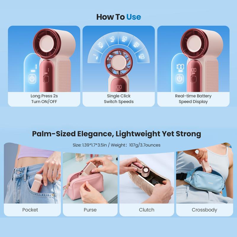 NantSpider™ Pocket-Sized Mini Jet Fan – 100-Speed Turbo Cooling