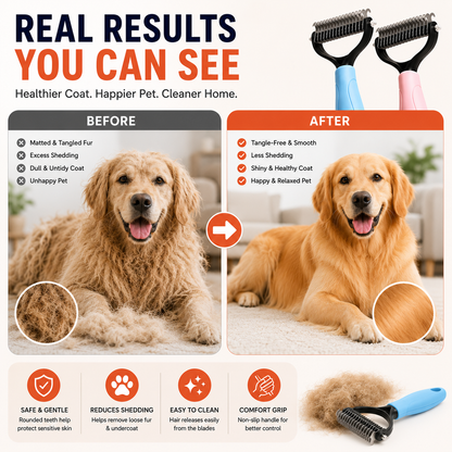 2-In-1 Double-Sided Pet Dematting Brush (Offer)