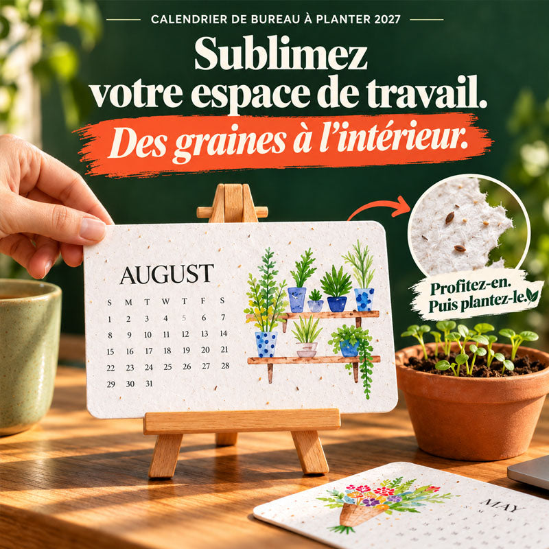 🌱 🇫🇷 Calendrier de bureau à planter 2027 — Une touche d'art. Un nouveau départ. 📅