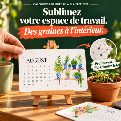🌱 🇫🇷 Calendrier de bureau à planter 2027 — Une touche d'art. Un nouveau départ. 📅