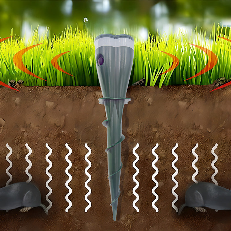 ☘️Solar Sonic Mole Repellent Stakes – Waterproof Ultrasonic Yard Pest Repeller (Offer)