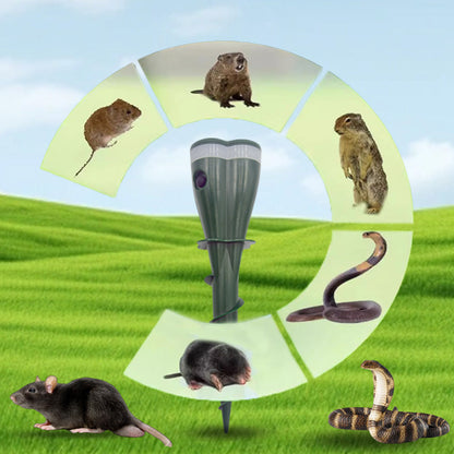 ☘️Solar Sonic Mole Repellent Stakes – Waterproof Ultrasonic Yard Pest Repeller