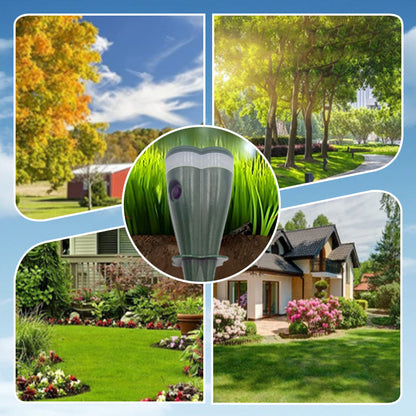 ☘️Solar Sonic Mole Repellent Stakes – Waterproof Ultrasonic Yard Pest Repeller