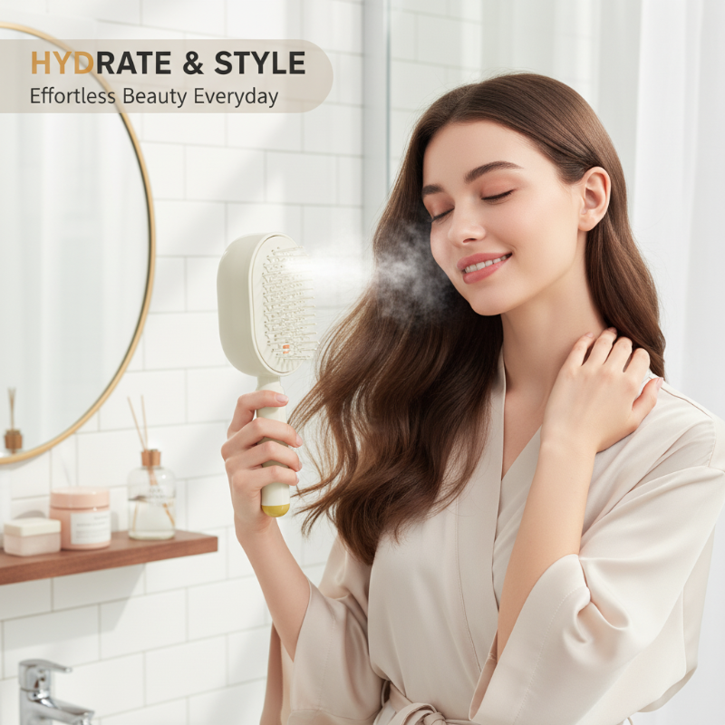 ✨ 50% OFF! NantSpider™ Mist Hair Smoothing Brush With Red Light Care