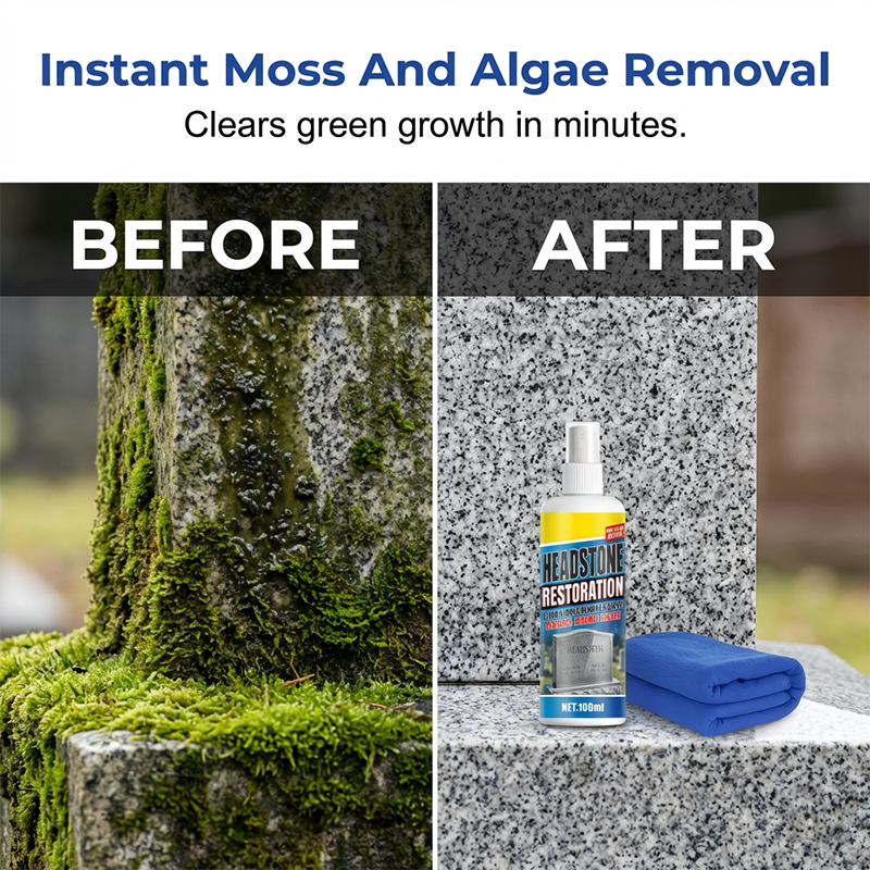 🪦 Headstone Cleaning Spray – Removes Moss, Algae & Outdoor Stains (Offer)