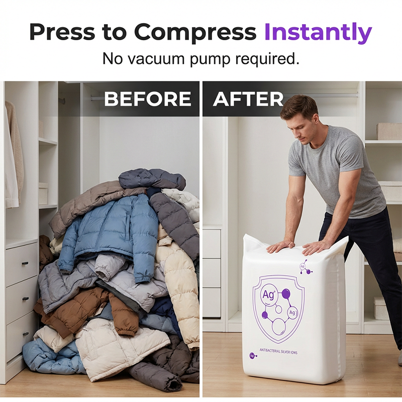 🧳 Buy 2 Get 1 FREE | NantSpider™ 3D Antibacterial Compression Bags (No Pump Needed)