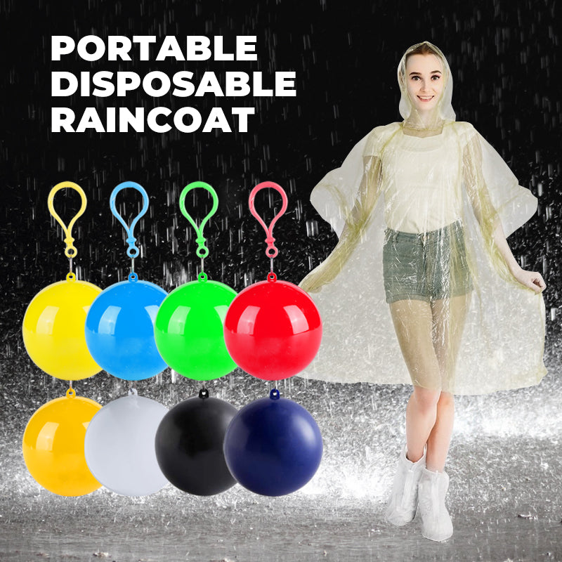 Portable Emergency Raincoat Ball Keychain