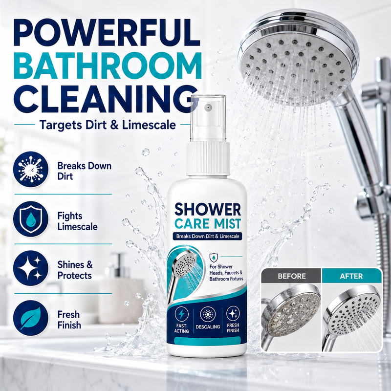 🚿✨Fast-Acting Shower Limescale Remover Spray – Dissolves stubborn mineral deposits & hard water stains. Restores water flow & shine – just spray & wipe! 🧼💪 (Offer)