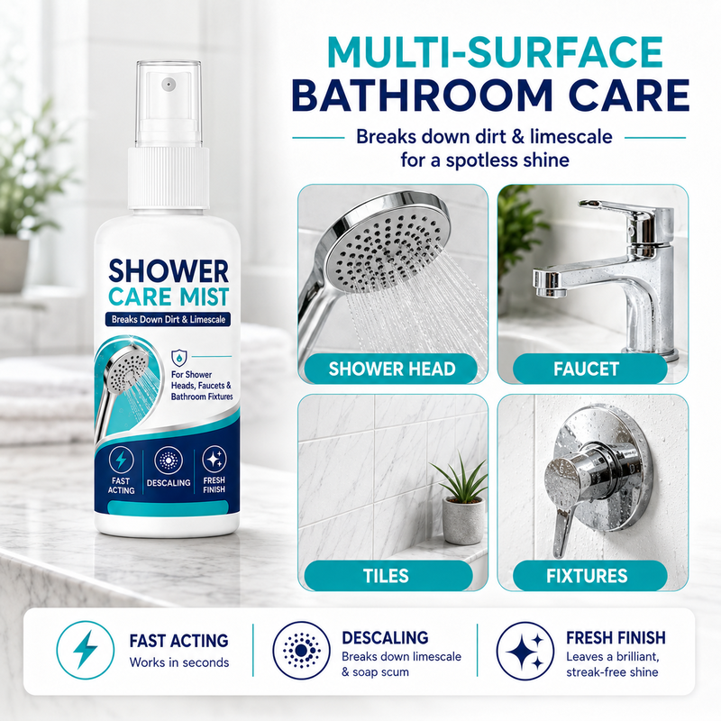 🚿✨Fast-Acting Shower Limescale Remover Spray – Dissolves stubborn mineral deposits & hard water stains. Restores water flow & shine – just spray & wipe! 🧼💪 (Offer)